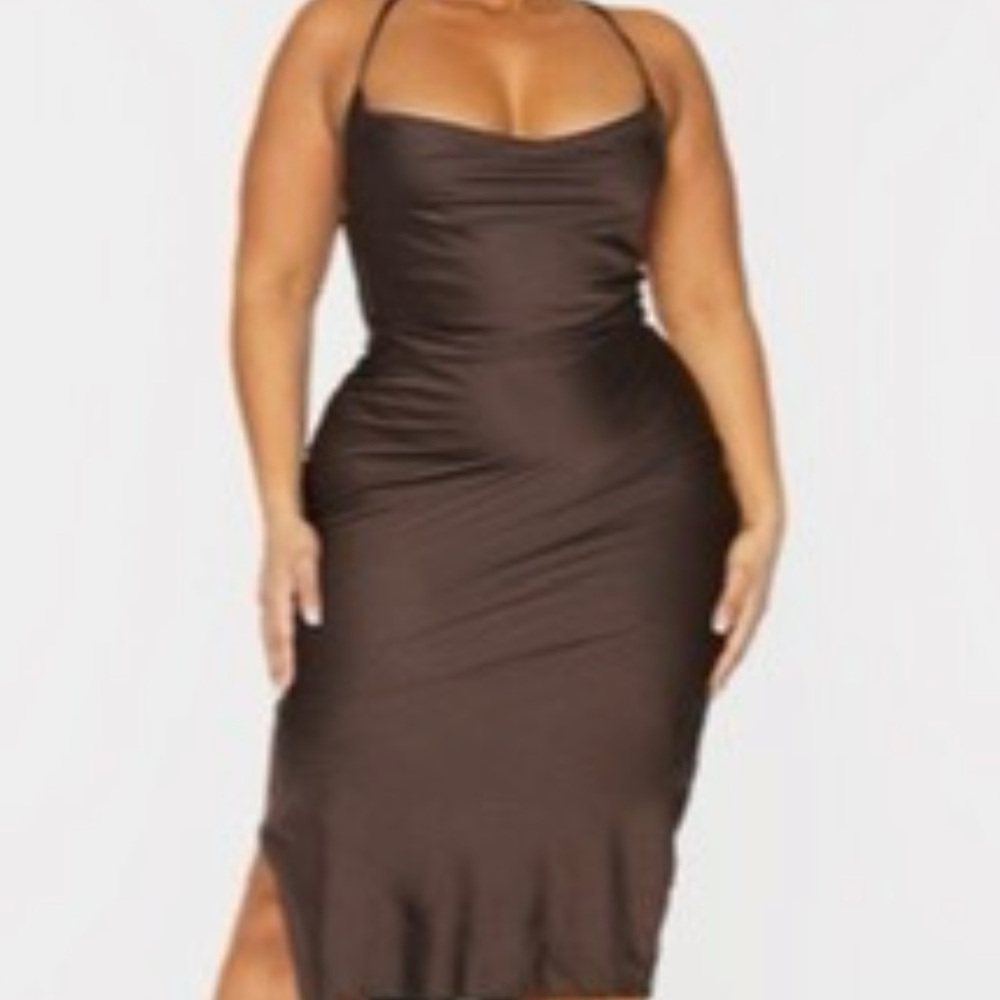 PrettyLittleThing Chocolate Midi Dress